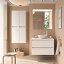 Mueble de baño Noja suspendido 2 cajones sobre encimera white satin de Salgar